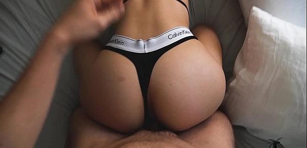  Teen in Hot Calvin Underwear Gets Interrupted While Packing Her Bags (POV)